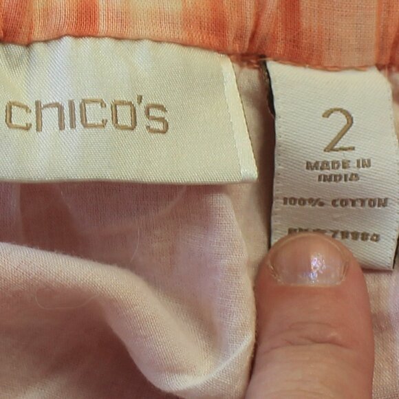 #425 Chico's Orange Cream-Colored Skirt Size 2 (12) - Picture 6 of 7